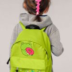 Σχολική Τσάντα Πλάτης Νηπιαγωγείου Λαχανί με Βατραχάκι