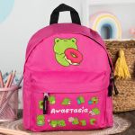 Σχολική Τσάντα Πλάτης Νηπιαγωγείου Φούξια με Βατραχάκι