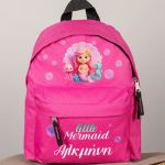 Σχολική Τσάντα Πλάτης Νηπιαγωγείου Φούξια με Μικρή Γοργόνα