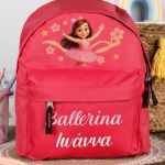 Σχολική Τσάντα Πλάτης Νηπιαγωγείου Κόκκινη με Μπαλαρίνα
