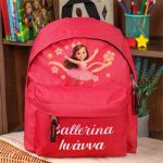 Σχολική Τσάντα Πλάτης Νηπιαγωγείου Κόκκινη με Μπαλαρίνα