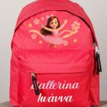 Σχολική Τσάντα Πλάτης Νηπιαγωγείου Κόκκινη με Μπαλαρίνα