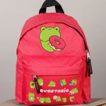 Σχολική Τσάντα Πλάτης Νηπιαγωγείου Κόκκινη με Βατραχάκι