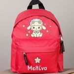 Σχολική Τσάντα Πλάτης Νηπιαγωγείου Κόκκινη με Αρνάκι