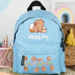 Σχολική Τσάντα Πλάτης Νηπιαγωγείου Γαλάζια με Γουρουνάκι