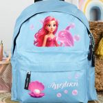 Σχολική Τσάντα Πλάτης Νηπιαγωγείου Γαλάζια με Γοργόνα