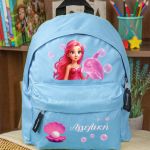 Σχολική Τσάντα Πλάτης Νηπιαγωγείου Γαλάζια με Γοργόνα