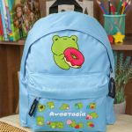Σχολική Τσάντα Πλάτης Νηπιαγωγείου Γαλάζια με Βατραχάκι