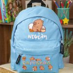 Σχολική Τσάντα Πλάτης Νηπιαγωγείου Γαλάζια με Γουρουνάκι