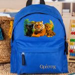 Σχολική Τσάντα Πλάτης Νηπιαγωγείου Μπλε με Τιγράκια