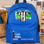 Τσάντα Πλάτης Σχολική Νηπιαγωγείου Μπλε με Ασπρόμαυρη Φανέλα