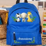 Τσάντα Πλάτης Σχολική Νηπιαγωγείου Μπλε με Ζωάκια