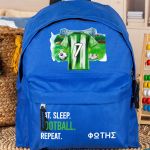 Τσάντα Πλάτης Σχολική Νηπιαγωγείου Μπλε με Πράσινη Φανέλα