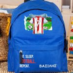 Τσάντα Πλάτης Σχολική Νηπιαγωγείου Μπλε με Κόκκινη Φανέλα