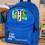 Τσάντα Πλάτης Σχολική Νηπιαγωγείου Μπλε με Ασπρόμαυρη Φανέλα