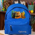 Σχολική Τσάντα Πλάτης Νηπιαγωγείου Μπλε με Τιγράκια
