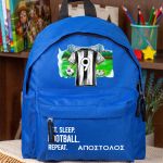 Τσάντα Πλάτης Σχολική Νηπιαγωγείου Μπλε με Ασπρόμαυρη Φανέλα