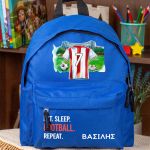 Τσάντα Πλάτης Σχολική Νηπιαγωγείου Μπλε με Κόκκινη Φανέλα