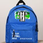 Τσάντα Πλάτης Σχολική Νηπιαγωγείου Μπλε με Ασπρόμαυρη Φανέλα