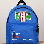 Τσάντα Πλάτης Σχολική Νηπιαγωγείου Μπλε με Κόκκινη Φανέλα