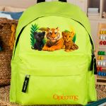 Σχολική Τσάντα Πλάτης Νηπιαγωγείου Λαχανί με Τιγράκια