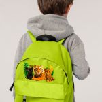 Σχολική Τσάντα Πλάτης Νηπιαγωγείου Λαχανί με Τιγράκια