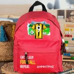 Τσάντα Πλάτης Σχολική Νηπιαγωγείου Κόκκινη με Κίτρινη Φανέλα