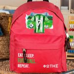 Τσάντα Πλάτης Σχολική Νηπιαγωγείου Κόκκινη με Πράσινη Φανέλα