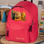 Σχολική Τσάντα Πλάτης Νηπιαγωγείου Κόκκινη με Τιγράκια