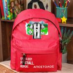 Τσάντα Πλάτης Σχολική Νηπιαγωγείου Κόκκινη με Ασπρόμαυρη Φανέλα