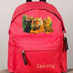 Σχολική Τσάντα Πλάτης Νηπιαγωγείου Κόκκινη με Τιγράκια