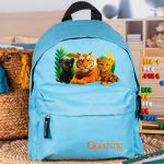 Σχολική Τσάντα Πλάτης Νηπιαγωγείου Γαλάζια με Τιγράκια