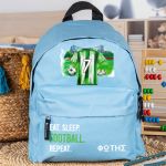 Τσάντα Πλάτης Σχολική Νηπιαγωγείου Γαλάζια με Πράσινη Φανέλα