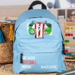 Τσάντα Πλάτης Σχολική Νηπιαγωγείου Γαλάζια με Κόκκινη Φανέλα