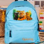 Σχολική Τσάντα Πλάτης Νηπιαγωγείου Γαλάζια με Τιγράκια