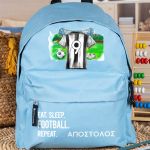 Τσάντα Πλάτης Σχολική Νηπιαγωγείου Γαλάζια με Ασπρόμαυρη Φανέλα