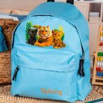 Σχολική Τσάντα Πλάτης Νηπιαγωγείου Γαλάζια με Τιγράκια