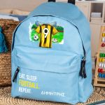 Τσάντα Πλάτης Σχολική Νηπιαγωγείου Γαλάζια με Κίτρινη Φανέλα