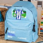 Τσάντα Πλάτης Σχολική Νηπιαγωγείου Γαλάζια με Μπλε Φανέλα