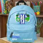 Τσάντα Πλάτης Σχολική Νηπιαγωγείου Γαλάζια με Μπλε Φανέλα