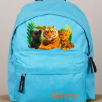 Σχολική Τσάντα Πλάτης Νηπιαγωγείου Γαλάζια με Τιγράκια