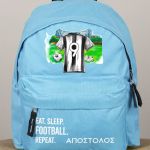 Τσάντα Πλάτης Σχολική Νηπιαγωγείου Γαλάζια με Ασπρόμαυρη Φανέλα