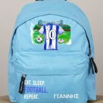 Τσάντα Πλάτης Σχολική Νηπιαγωγείου Γαλάζια με Μπλε Φανέλα