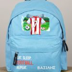 Τσάντα Πλάτης Σχολική Νηπιαγωγείου Γαλάζια με Κόκκινη Φανέλα