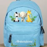 Τσάντα Πλάτης Σχολική Νηπιαγωγείου Γαλάζια με Ζωάκια