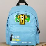 Τσάντα Πλάτης Σχολική Νηπιαγωγείου Γαλάζια με Κίτρινη Φανέλα