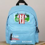 Τσάντα Πλάτης Σχολική Νηπιαγωγείου Γαλάζια με Κόκκινη Φανέλα