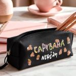 Σχολική Κασετίνα για Κορίτσια, Μαύρη με Σχέδιο Capybara