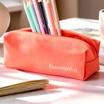 Σχολική Κασετίνα για Κορίτσια, Κοραλί με Όνομα