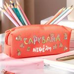 Σχολική Κασετίνα για Κορίτσια, Κοραλί με Σχέδιο Capybara
